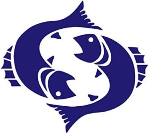 Pisces Zodiac Vinyl Sticker Decals (Pack of 2) for Car Bumper Window Laptop Tablet Phone (4" x 3.6", Purple) - Pisces Car Accessories for men