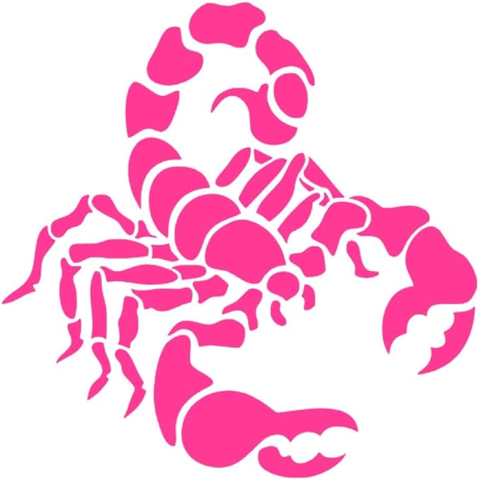 Scorpio Zodiac Vinyl Sticker Decals (Pack of 2) for Car Bumper Window Laptop Tablet Phone (4" x 4", HOT Pink) - Scorpio Sticker for men