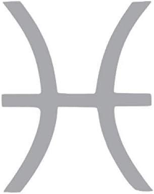 Pisces Zodiac Horoscope Vinyl Sticker Decals (Pack of 2) for Car Bumper Window Laptop Tablet Phone (6" x 4.7", Silver) - Pisces Car Accessories for men
