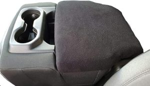 Car Console Covers Plus Made in USA Designed for RAM Jump Seat Models 2019-2025 Fleece Auto Armrest Center Console Cover Black - Aries Car Seat Cover for men