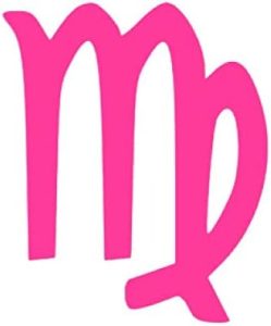 Virgo Zodiac Horoscope Vinyl Sticker Decals (Pack of 2) for Car Bumper Window Laptop Tablet Phone (4" x 3.3", Hot Pink) - Virgo Car Floor Mat for men