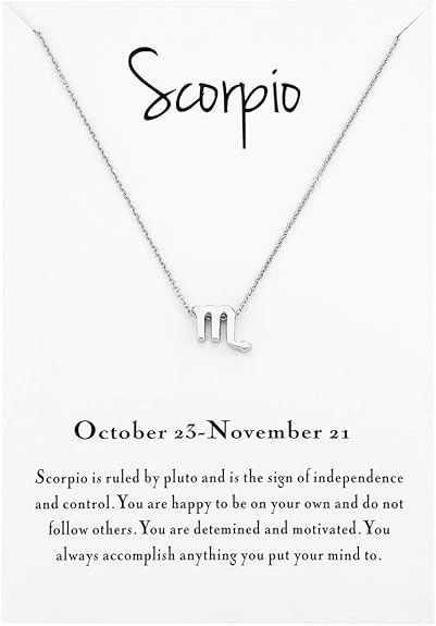 Zodiac Necklace For Women Jewelry Horoscope Constellation Pendant Astrology Birthday Gifts - Scorpio Products for men
