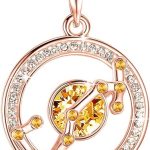 Leafael "Superstar Zodiac Constellation Pendant Necklace Made with Premium Crystal Horoscope Jewelry, Gold or Rose Gold Plated, 18"+ 2" - Scorpio Products for men
