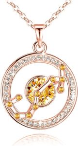 Leafael "Superstar Zodiac Constellation Pendant Necklace Made with Premium Crystal Horoscope Jewelry, Gold or Rose Gold Plated, 18"+ 2" - Scorpio Products for men