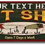 Personalized Bait Shop Sign Custom Name Rustic Decor Vintage Fishing Signs Home Fish Decoration Man Cave Tin Wall Art Fish Dads Boating Fathers Plaque Gift 6 x 18 High Gloss Metal 206180024001 - Pisces Home Decor for men