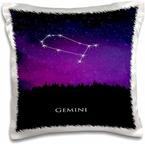 3dRose Gemini Constellation Night Sky Astrology Symbol Zodiac Horoscope Sign 16x16 inch Pillow Case - Gemini Blanket for men