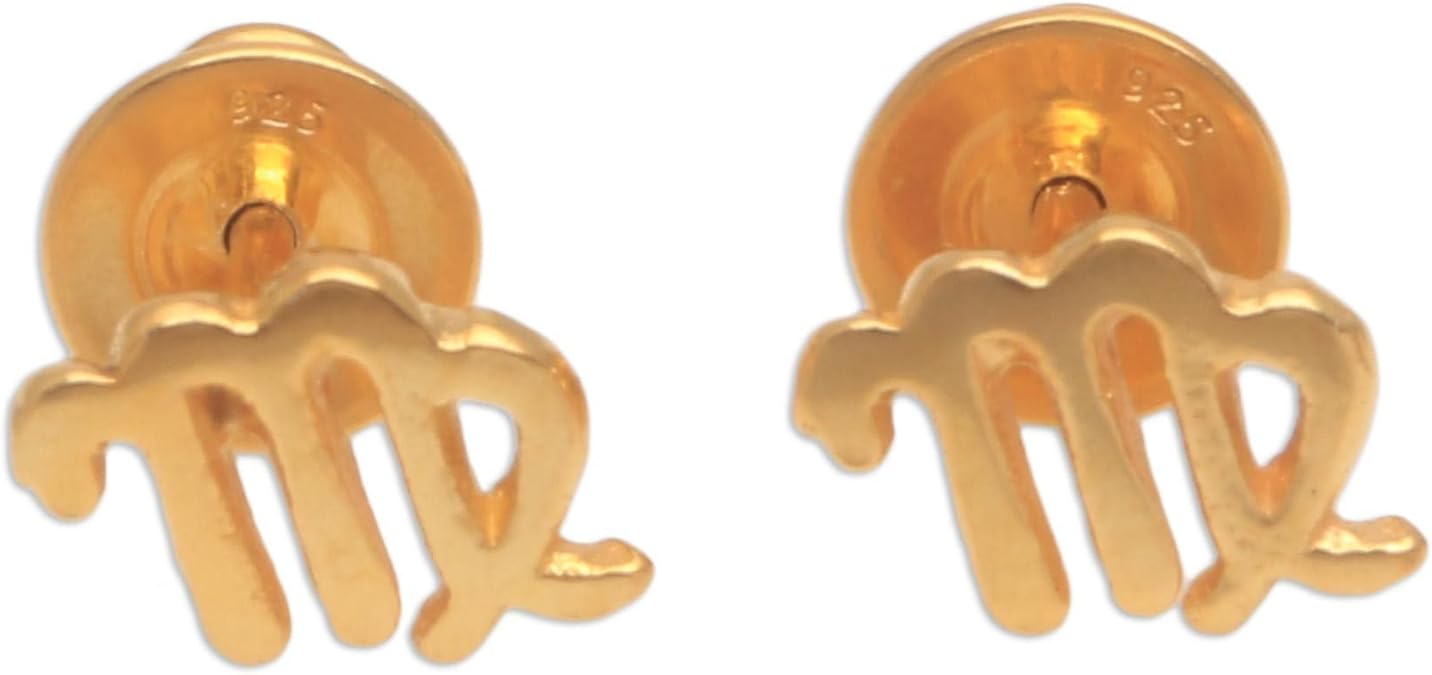 NOVICA - Virgo Earrings for men