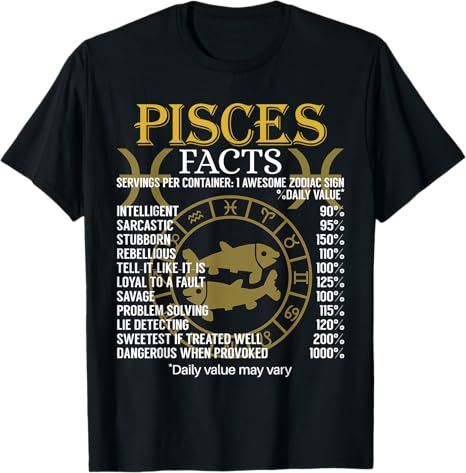 facts zodiac sign tees - Pisces T-Shirt for men