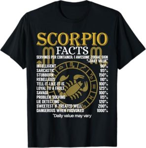 Scorpion Facts Zodiac Sign T-Shirt T-Shirt - Scorpio Products for men