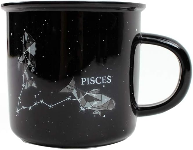 PISCES Ceramic Mugs - 13.5 oz Coffee & Tea Mug, Astrology Horoscope Cups with Personality Traits Revealed Inside, February & March Birthday Constellation and Zodiac Sign Drinkware - Pisces for men