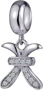 12 Zodiac Sign Charms for Charm Bracelets - 925 Sterling Silver Constellation/Horoscope Pendants - Pisces for men