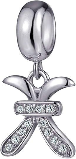 12 Zodiac Sign Charms for Charm Bracelets - 925 Sterling Silver Constellation/Horoscope Pendants - Pisces for men