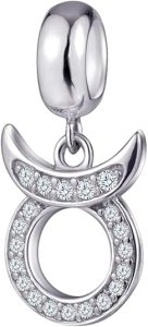 12 Zodiac Sign Charms for Charm Bracelets - 925 Sterling Silver Constellation/Horoscope Pendants - Taurus Products for men