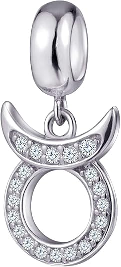 12 Zodiac Sign Charms for Charm Bracelets - 925 Sterling Silver Constellation/Horoscope Pendants - Taurus Products for men