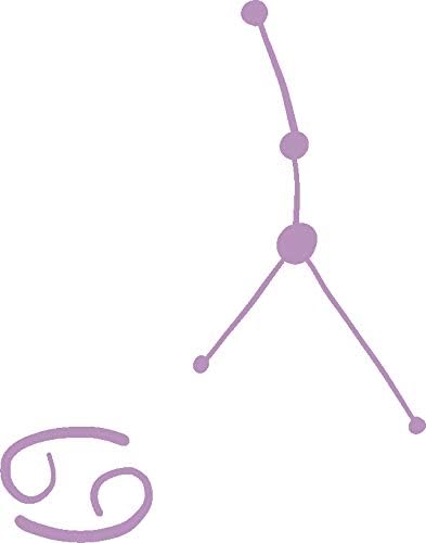 Cancer Zodiac Vinyl Decal - 5 Inches - for Cars, Trucks, Windows, Laptops, Tablets - Outdoor-Grade 2.5mil Thick Vinyl - Lilac - Cancer Car Accessories for men