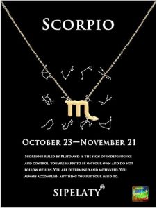 12 Constellation Zodiac Pendant Necklace Astrology Gold Tone Chain with Gold Message Card for Women Jewelry - Scorpio Accessories for men
