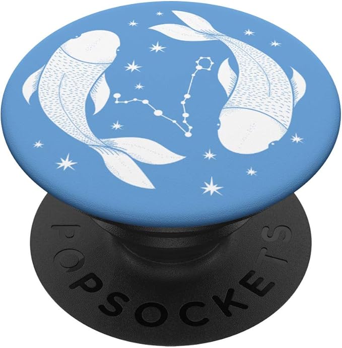 Pisces Star Sign Astrology Zodiac Astronomy Pop Socket PopSockets PopGrip: Swappable Grip for Phones & Tablets - Pisces for men