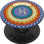 Pisces Zodiac Sign Socket Colorful Birth Energy Circle PopSockets PopGrip: Swappable Grip for Phones & Tablets - Pisces for men