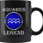 Aquarius Sign Mug Aquarius Legend Zodiac Gift Coffee Ceramic Black Mugs 11 Oz. - Aquarius Mug for men