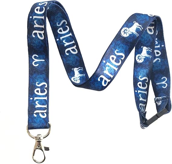 Aries Zodiac Break Away Lanyard Key Chain Id Badge Holder - Aries Keychain for men