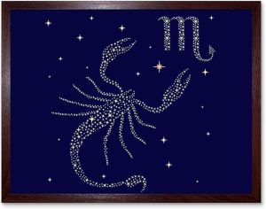 Wee Blue Coo Painting Illustration Zodiac Star Sign Scorpio Scorpion Art Print Framed Poster Wall Decor 12x16 inch - Scorpio Canvas for men