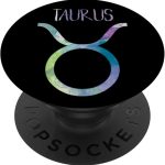 Taurus Zodiac Symbol Astrology Bull Earth Sign PopSockets PopGrip: Swappable Grip for Phones & Tablets - Taurus for men