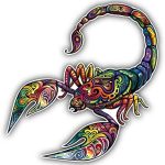 KW Vinyl Patterned Scorpio Animal Truck Car Window Bumper Sticker Decal 5" - Scorpio Sticker for men