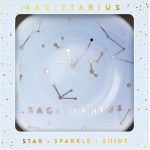 Lucky Feather Sagittarius Zodiac Ring Dish for Women – Glazed Ceramic Jewelry Tray with Astrological Constellation Depicted in Opulent Metallic Gold - Sagittarius Home Decor for men