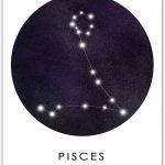 Buzz Unplugged Pisces Zodiac Astrology Poster: Unique Astronomy Boho Wall Art Poster for Home, Office, Bedroom & Living Room Decor - Unframed Posters 8x10 - Pisces Canvas for men
