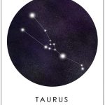 Buzz Unplugged Taurus Zodiac Astrology Poster: Unique Astronomy Boho Wall Art Poster for Home, Office, Bedroom & Living Room Decor - Unframed Posters 8x10 - Taurus Products for men