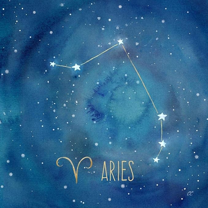 Posterazzi Collection Star Sign Aries Poster Print by Cynthia Coulter (12 x 12) - Aries Poster for men