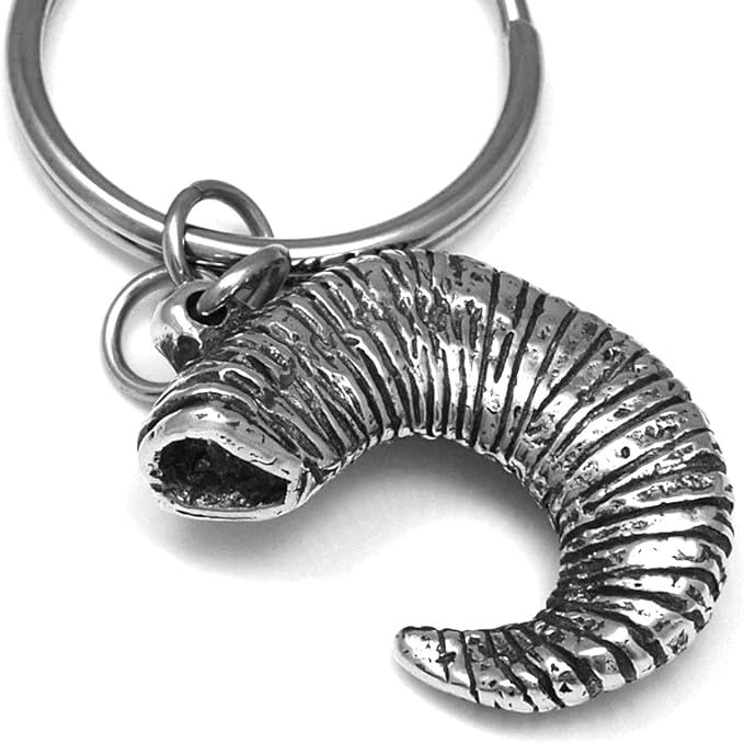 Handmade Bighorn Sheep Horn Keychain, Zodiac Sign Aries Charm - Aries Ring for men