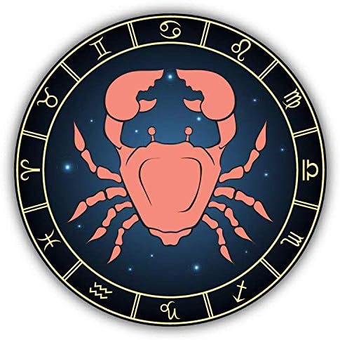 Cancer Zodiac Sign Window Truck Car Bumper Sticker Decal 5" x 5" - Cancer Car Accessories for men