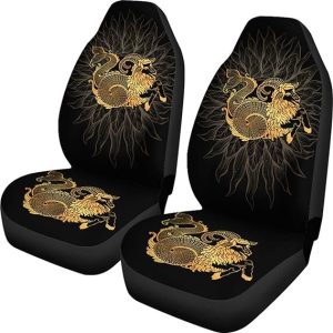 Capricorn Zodiac Car Front Seat Covers (Set of 2) - Custom Car Seat Protector Capricorn Lover Front Car Cover Gift - Aquarius Car Seat Cover for men