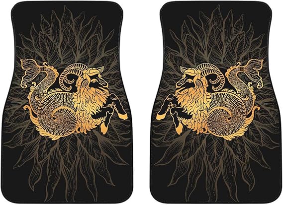 Capricorn Floor Mats for Cars, Capricorn Star Sign Car Mats, Capricorn Zodiac Car Mats, Unique Capricorn Lover Front and Back Car Mats - Virgo Car Floor Mat for men