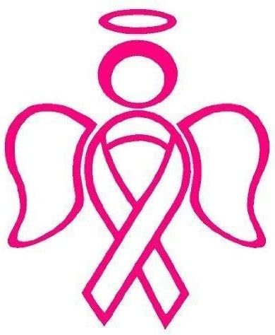 Ribbon Angel Support Breast Cancer Decal 5 Premium Quality Pink Vinyl Vinyl Decal Sticker Car Waterproof Car Decal Bumper Sticker 5" - Cancer Car Accessories for men