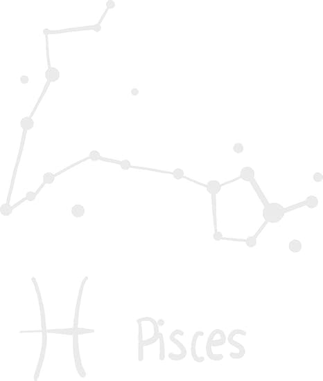 hBARSCI Pisces Vinyl Decal - 5 Inches - for Cars, Trucks, Windows, Laptops, Tablets - Outdoor - Grade 2.5mil Thick Vinyl - White - Pisces Car Accessories for men