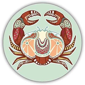 Cancer Zodiac Sign Ornament Cartoon Vinyl Decal Sticker Waterproof Car Decal Bumper Sticker 5" - Cancer Car Accessories for men