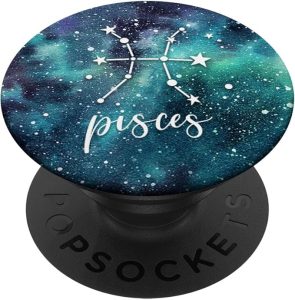 Pisces - Aqua Astrological Horoscope Zodiac Star Sign PopSockets Adhesive PopGrip - Pisces for men