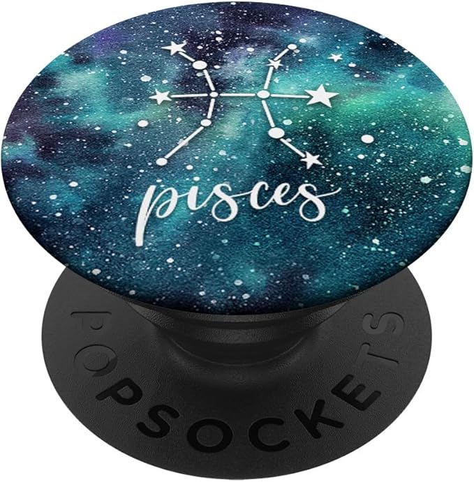 Pisces - Aqua Astrological Horoscope Zodiac Star Sign PopSockets Adhesive PopGrip - Pisces for men