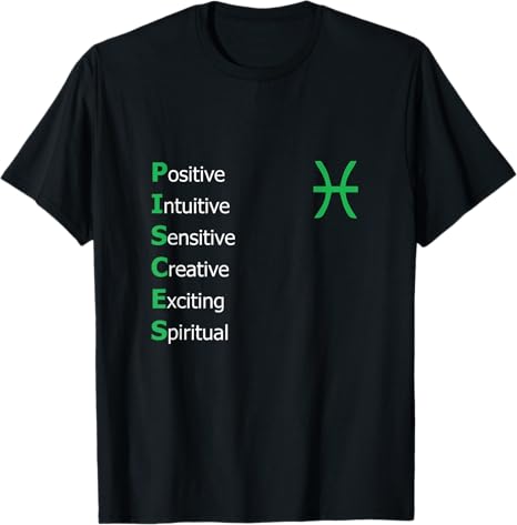 Horoscope Zodiac Signs Printed Designs - Pisces T-Shirt for men