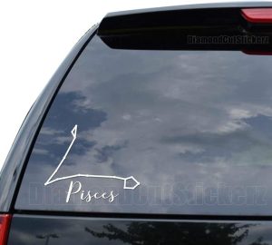 Pisces Constellation Zodiac Decal Sticker Car Truck Motorcycle Window Bumper Laptop Wall Decor - Size (10 inch / 25 cm Wide) - Color (Gloss RED) - Pisces Car Accessories for men