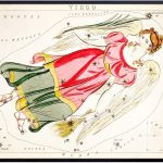 YELLOWBIRD ART & DESIGN Vintage Virgo Astrological Zodiac Chart - Great Gift and Chic Home Decor - Stars - Ready to Frame (8x10) Photo - Virgo Poster for men