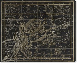 The Oliver Gal Artist Co. Inspirational Spiritual Wall Art Canvas Prints 'Libra and Scorpio' Home Décor, 45" x 36", Black, Gold - Scorpio Canvas for men
