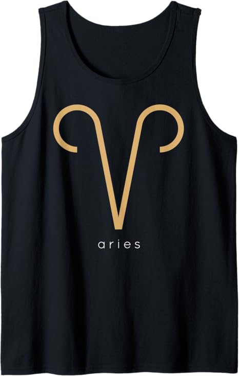Minimalist Zodiac Sign Aries Tank Top - Aries T-Shirt for men
