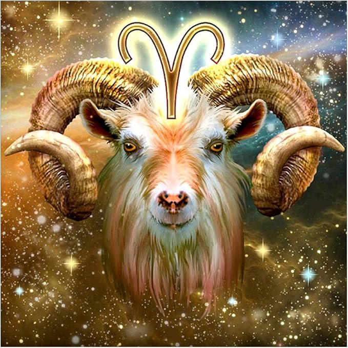 5D DIY Full Drill Constellation Diamond Art Aquarius Cross Stitch Zodiac Signs Embroidery Mosaic Kit Home Decor Wall Art Gifts Aries 12x12 30x30 cm - Aries for men