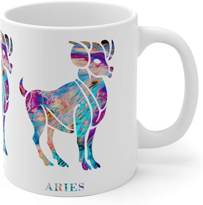 Aries Zodiac Sign Mug - 11 oz, 15 oz - Aries Mug for men