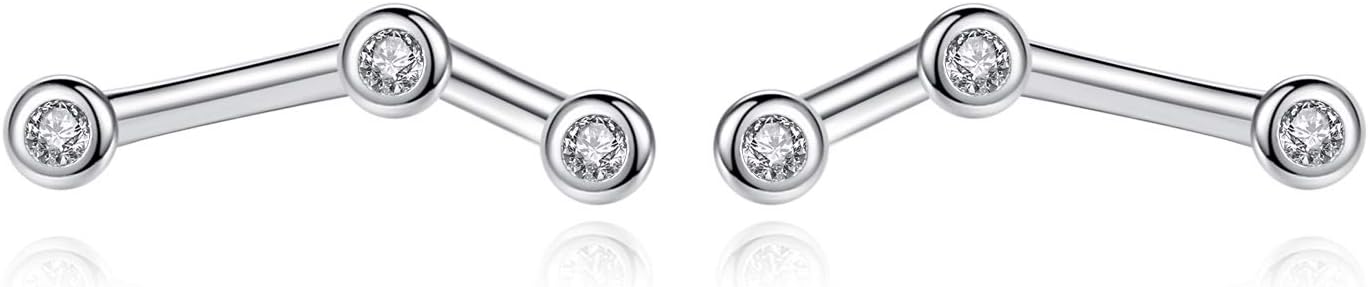 Zodiac Constellation Earrings 925 Sterling Silver CZ Horoscope Stud Earrings for Women -VIKI LYNN - Aries Ring for men