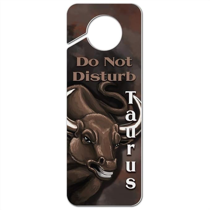 GRAPHICS & MORE Taurus The Bull Zodiac Horoscope Plastic Door Knob Hanger Sign - Taurus Products for men