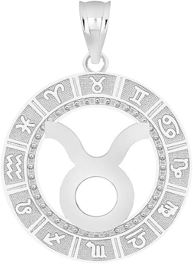 Sterling Silver Zodiac Sign Constellation Horoscope Symbol Pendant - Taurus Products for men